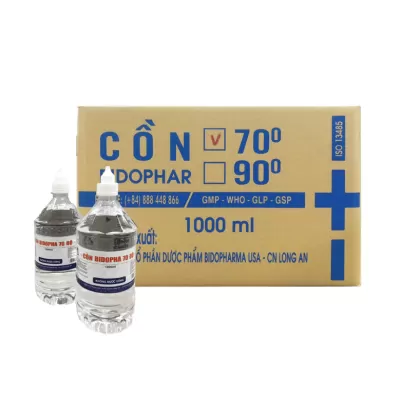 Cồn 70 Độ Bidopha 1000ml Thùng 15 Chai